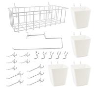 G.CORE 21-Pack Peg Board Organizer Accessories, Pegboard Baskets Cups, Hooks, Paper Towel Holder, Tray Rack, 1/8" & 1/4" Pegboard Wall Organizer Utility Holders & Hangers for Workbench Craft Workshop