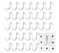 G.CORE Pegboard J Hooks Accessories - Metal Peg Board Hooks for Hanging, Pegboard Wall Organizer Hangers, Fits 1/4 Slots, Tools Display Storage Holders for Garage Craft Organization (40pcs, Silver)