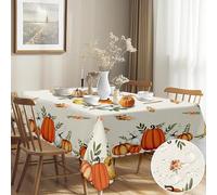 G-dake Autumn Tablecloths Rectangular Wipeable, Fall Pumpkin Table Cloth Wipe Clean, Waterproof Polyester Tablecloth for Home Kitchen Dining Party Harvest Thanksgiving (110x140cm)