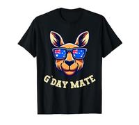 G Day Mate Kangaroo Aussie Animal Australia Flag Shirt Value Graphic T-Shirt, Men, Black, S