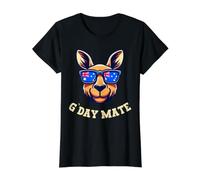 G Day Mate Kangaroo Aussie Animal Australia Flag Shirt Value Graphic T-Shirt, Women, Black, L