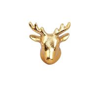 G Decor 3D Detailed Deer Brass Door Knobs Cupboard Drawer Door Handles (Gold)
