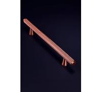 G Decor Chelsea Diamond-Knurled Solid Brass Bar Pull Handle in Rose Gold, 128 mm Centres - Kitchen Cabinet, Cupboard and Drawer Handle, M4 Screws Included