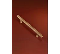 G Decor Chelsea Diamond-Knurled Solid Brass Bar Pull Handle in Satin Brass, 128 mm Centres - Kitchen Cabinet, Cupboard and Drawer Handle, M4 Screws Included