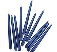 G Decor Cobalt Blue, Unscented Paraffin Wax, Skinny Large Tall Shimmer Church Tapers Dinner Candles Sticks, Great for Weddings and Christmas (Set of 20)