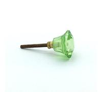 G Decor Coloured Faceted Glass Cupboard Door Knobs Drawer Pull Handles Vintage Shabby Chic, Cupboard Pull Handles (Light Green 22mm)