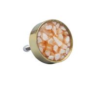 G Decor Colourful Pebble Rock Effect Gold Brass Pull Knobs for Cabinet Cupboard (Orange)