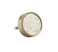 G Decor Colourful Pebble Rock Effect Gold Brass Pull Knobs for Cabinet Cupboard (White)