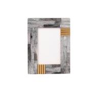 G Decor Grey Marble with Brass Effect Stylish Photo Frame Small or Large (4x6)