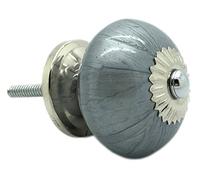 G Decor Grey Metallic Paint Ceramic Door Knob Drawer Pull Handle