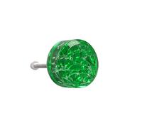 G Decor Maison Round Crystal Crackle Glass Pull Knobs for Drawers cabinets (Dark Green)