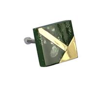 G Decor Matteo Resin Marble Effect Gold Pull Knobs (Green)