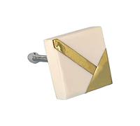 G Decor Matteo Resin Marble Effect Gold Pull Knobs (White)