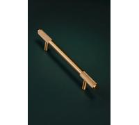 G Decor Mayfair Knurled Solid Brass Bar Pull Handle in Satin Brass, 128 mm Centres - Kitchen Cabinet, Cupboard and Drawer Handle, M4 Screws Included