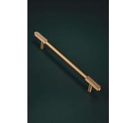 G Decor Mayfair Knurled Solid Brass Bar Pull Handle in Satin Brass, 160 mm Centres - Kitchen Cabinet, Cupboard and Drawer Handle, M4 Screws Included