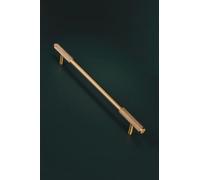 G Decor Mayfair Knurled Solid Brass Bar Pull Handle in Satin Brass, 224 mm Centres - Kitchen Cabinet, Cupboard and Drawer Handle, M4 Screws Included