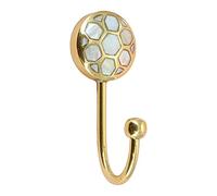 G Decor Mother of Pearl Patterned Gold Brass Coat Hook Wall Organizer Coat Hook (Hexagon)