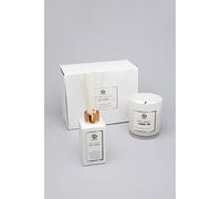 G Decor “New Book” Signature Hand-Poured Soy Wax Candle & Diffuser Gift Set Fresh Floral Scent in White & Gold