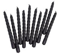 G Decor Onyx Black Twisted, Unscented Paraffin Wax, Skinny Large Tall Shimmer Church Tapers Dinner Candles Sticks, Great for Weddings and Christmas (Set of 20)