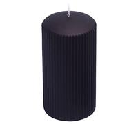 G Decor Onyx Black, Unscented Paraffin Wax, Ribbed Pillar Candles, Great for Christmas, Anniversary or New Home Gift (Large Pillar)