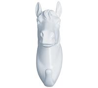 G Decor Ornamental Animal Heads Wildlife Solid Resin Wall Organizer Coat Hook (White Horse (3554))