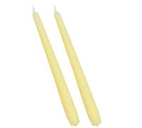 G Decor Pack of 2,10 or 20 Coraline Tall Candlesticks Matt Dinner Candles Mixed Colours Church Tapers Dinner Candles Sticks, Great for Weddings and Christmas (Set of 2 Yellow)