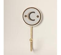 G Decor Pub Black and Gold Tile Monogram Alphabet Initial Hooks (C)