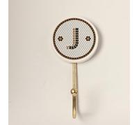 G Decor Pub Black and Gold Tile Monogram Alphabet Initial Hooks (J)