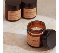 G Decor Serene Rituals Handmade Set of 3 Palo Santo Scented Candles Gift Set with Essential Oils in Amber Glass Jars for Aromatherapy & Gifts