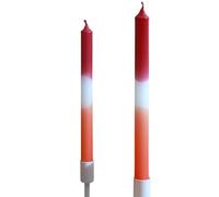 G Decor Set of 2 GlowTone Ruby Flame Hand-Finished Ombre Dinner Candles & Taper Candles