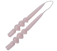 G Decor Set of 2 Unscented Paraffin Wax, Skinny Tall Twisted Hand-Dipped Church 9-inch Tapers Dinner Candles Sticks, Great for Weddings, Christmas or Home Decor (Pastel Pink Set of 2)