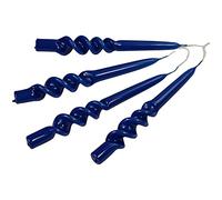 G Decor Set of 4 9-inch Spiral Twisted Hand Dipped Candlesticks Taper Church Dinner Candles (Royal Blue)