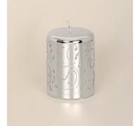 G Decor Silver Sparkling Candles Perfect for Decoration, Gift, Christmas, Dinner Party, Family Evening, and More! (Small Pillar)
