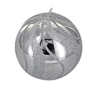 G Decor Silver Spiral Glitter Glass Candle Pillar (Ball)