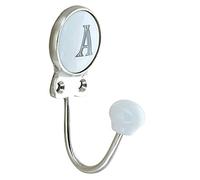 G Decor White Chrome Alphabet Number Letter Ceramic Vintage Shabby Chic Coat Hook Porcelain 350 (A)