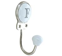 G Decor White Chrome Alphabet Number Letter Ceramic Vintage Shabby Chic Coat Hook Porcelain 350 (F)