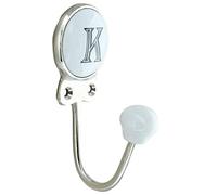 G Decor White Chrome Alphabet Number Letter Ceramic Vintage Shabby Chic Coat Hook Porcelain 350 (K)