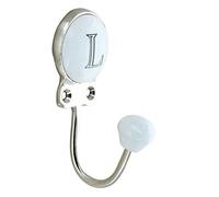 G Decor White Chrome Alphabet Number Letter Ceramic Vintage Shabby Chic Coat Hook Porcelain 350 (L)