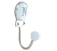 G Decor White Chrome Alphabet Number Letter Ceramic Vintage Shabby Chic Coat Hook Porcelain 350 (N)