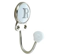 G Decor White Chrome Alphabet Number Letter Ceramic Vintage Shabby Chic Coat Hook Porcelain 350 (R)