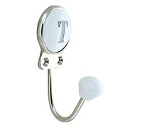 G Decor White Chrome Alphabet Number Letter Ceramic Vintage Shabby Chic Coat Hook Porcelain 350 (T)