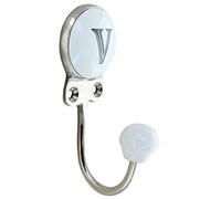 G Decor White Chrome Alphabet Number Letter Ceramic Vintage Shabby Chic Coat Hook Porcelain 350 (V)