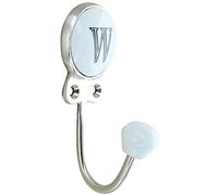 G Decor White Chrome Alphabet Number Letter Ceramic Vintage Shabby Chic Coat Hook Porcelain 350 (W)
