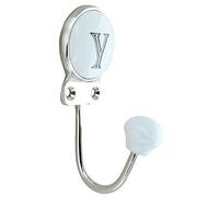 G Decor White Chrome Alphabet Number Letter Ceramic Vintage Shabby Chic Coat Hook Porcelain 350 (Y)
