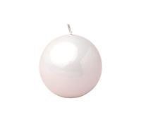 G Decor White Solid Glass Effect Reflecting Gloss Pillar Candles Anniversary New Home Gift (Ball)