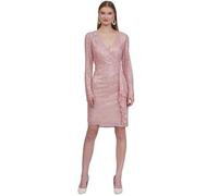 G EVE Women's Sequin Wrap V-Neck Ruffle Sparkly Cocktail Mini Dress | Elegant Evening Polyester Bodycon for Wedding Guest, Parties, & Casual Events | Special Occasion Shiny Dress | Blush - 18 UK