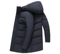 G&F Men's Down Jacket With 90% White Goose Down Insulated Mid-Length Winter Coat Puffer Jacket Outdoor (Color : Blue, Size : 175)