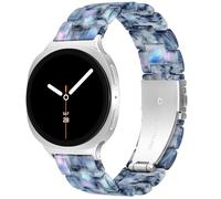 G-ficu Resin Band Fits Samsung Galaxy Watch 8 7 6 5 4 Strap 40mm 44mm/8 Classic 46mm Women Men, Light Band for Samsung Watch Strap, Cute Bracelet for Galaxy Watch 8 Strap, Pearlized Blue