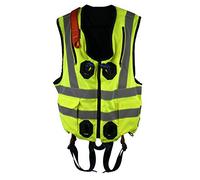 G-Force Elasticated Yellow High Visibility Full Body Height Safety Fall Arrest Harness Jacket with Quick Release Buckles (M-XL)