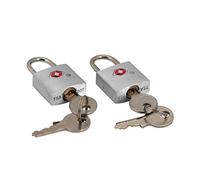 G-Force Tsa-Approved 2-Pack Cast Zinc Alloy Pad Locks, Silver, 0.875x0.3125x1.5